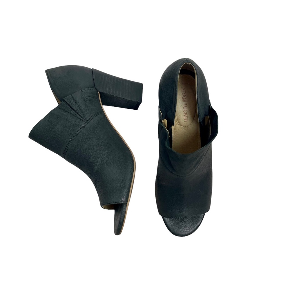 Me Too Women's Adam Tucker Black Leather McKenna Heel Sandal Bootie Size 6.5 - Picture 5 of 14